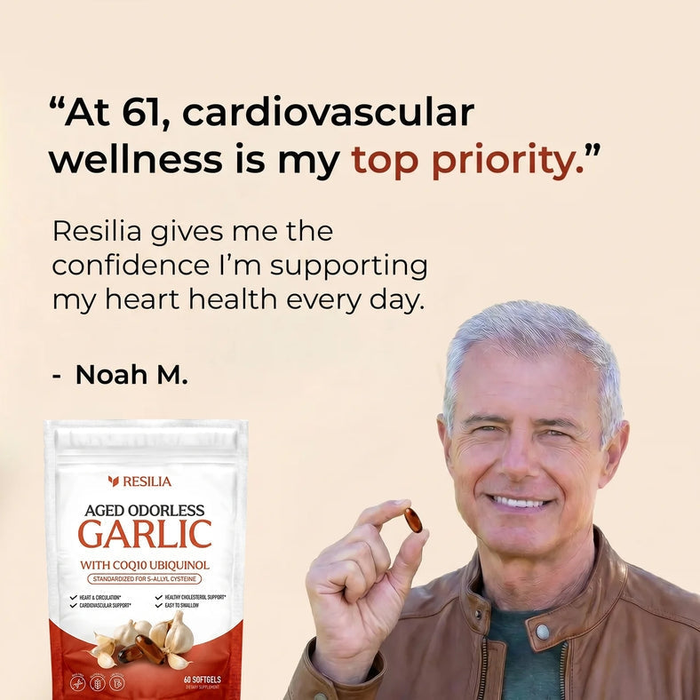 Garlic Supplement with Allicin Support – Odorless Aged Garlic Extract Capsules for Daily Immune, Heart & Wellness Support – High Potency Garlic Formula